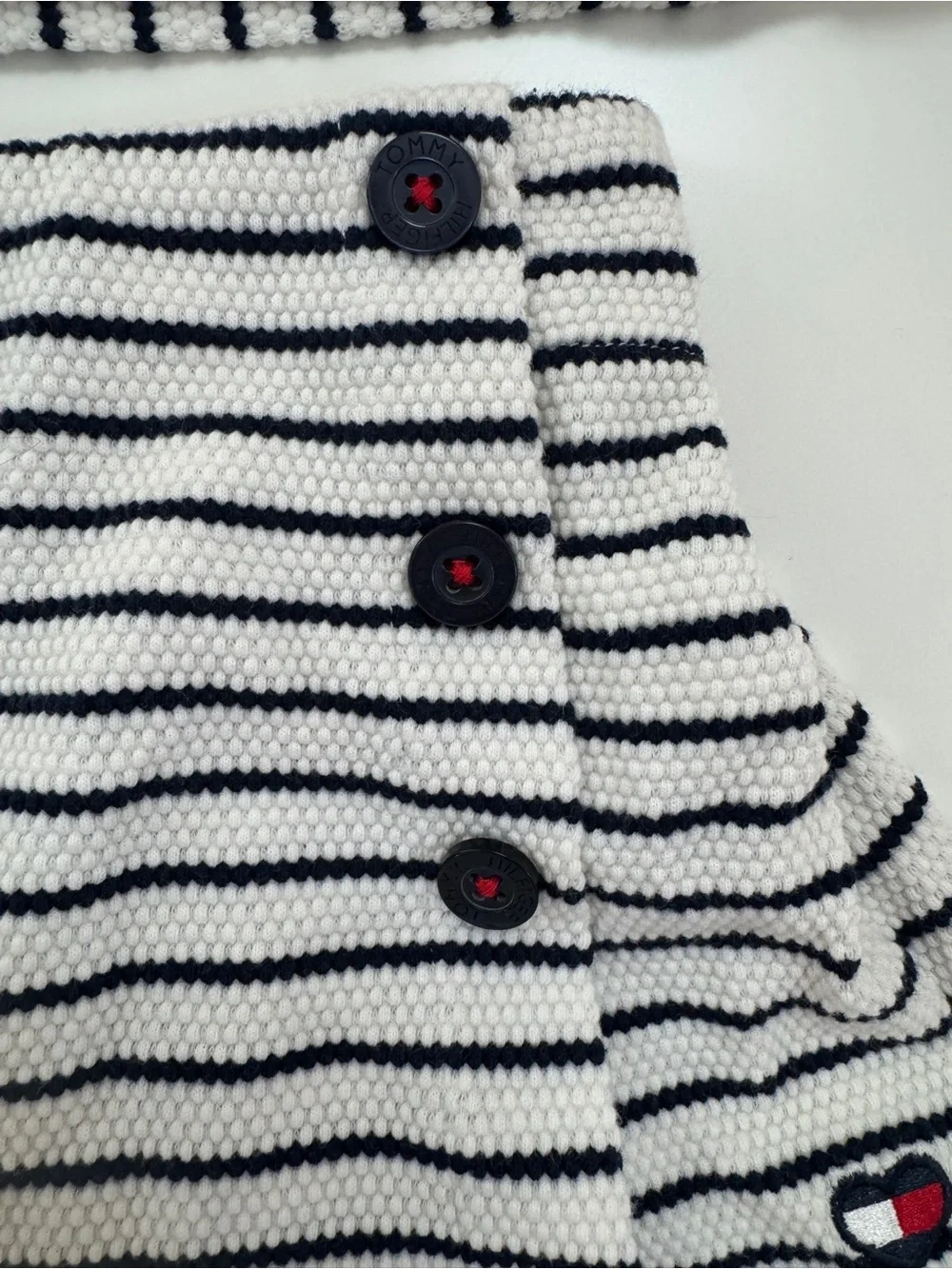 Tommy Hilfiger Navy blue & White Striped Knit skort and top